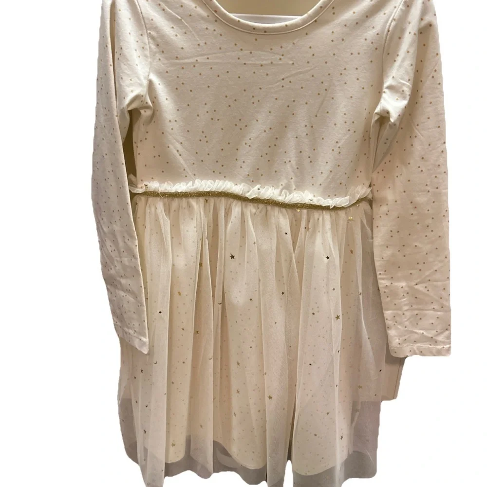 Hanna Andersson Cream Starry Kids Dress
